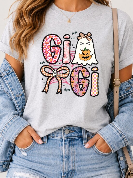 Tops - Gigi Halloween Graphic Tee Cute Fall Shirt Women's Trendy Top